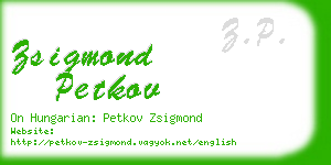 zsigmond petkov business card